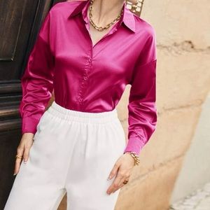 Hot pink size L blouse